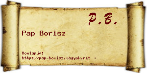 Pap Borisz névjegykártya